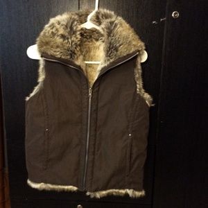 Weatherproof Reversible Faux Fur Small Full Zipper Vest